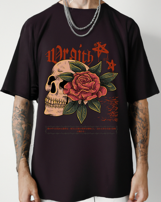 Wraith Gothic Graphic Printed Oversized T-Shirt