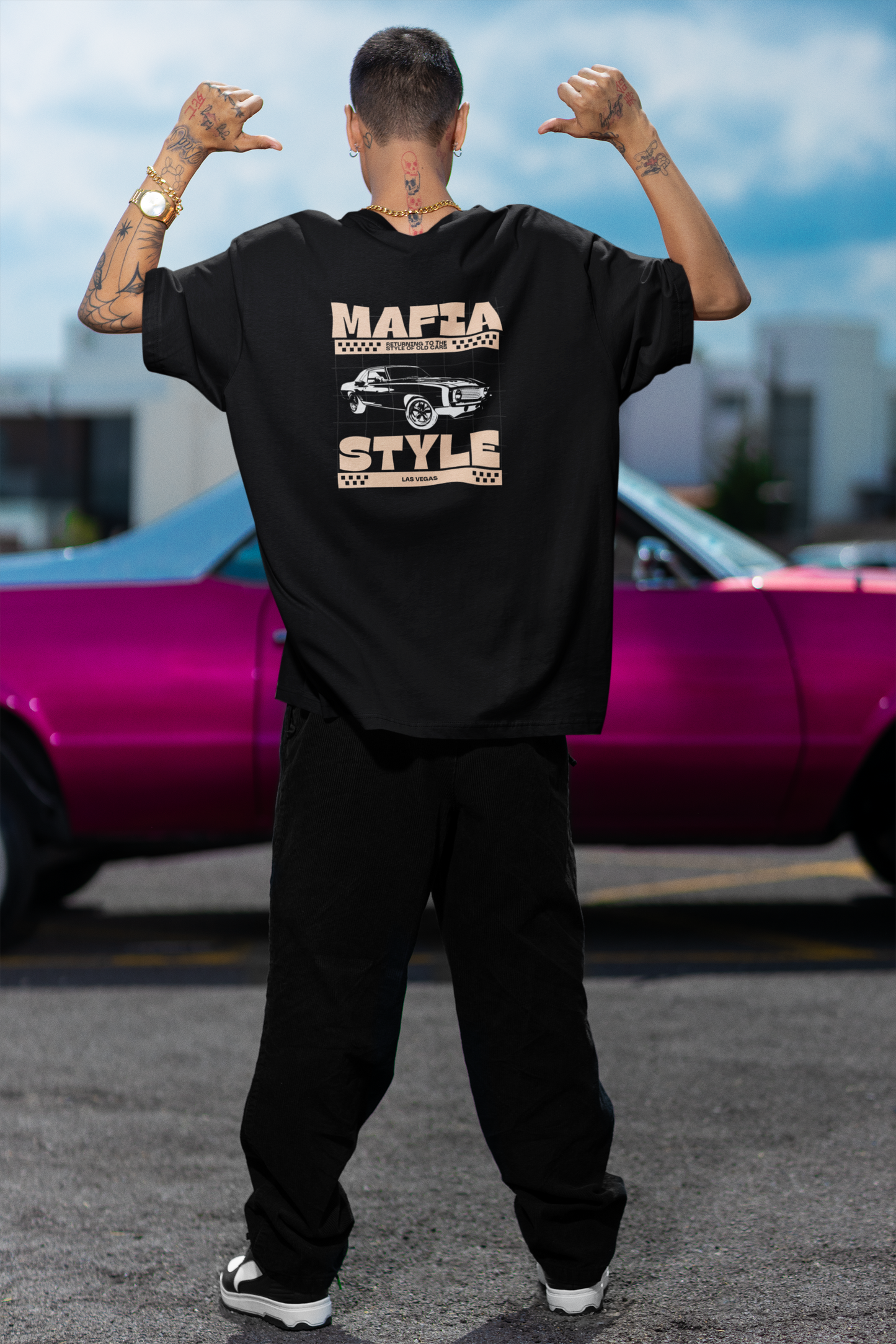 Mafia Style Printed Oversized T-Shirt