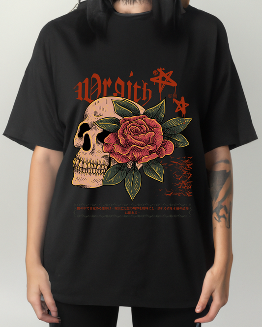 Wraith Gothic Graphic Printed Oversized T-Shirt